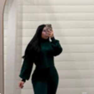 Dark Green Turtleneck Sweater and Pants Set